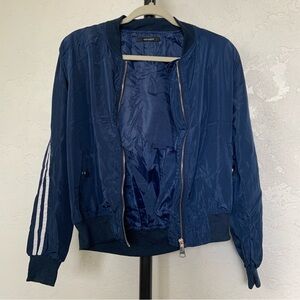 Swatch Blue Bomber Jacket with Ribbed Cuffs